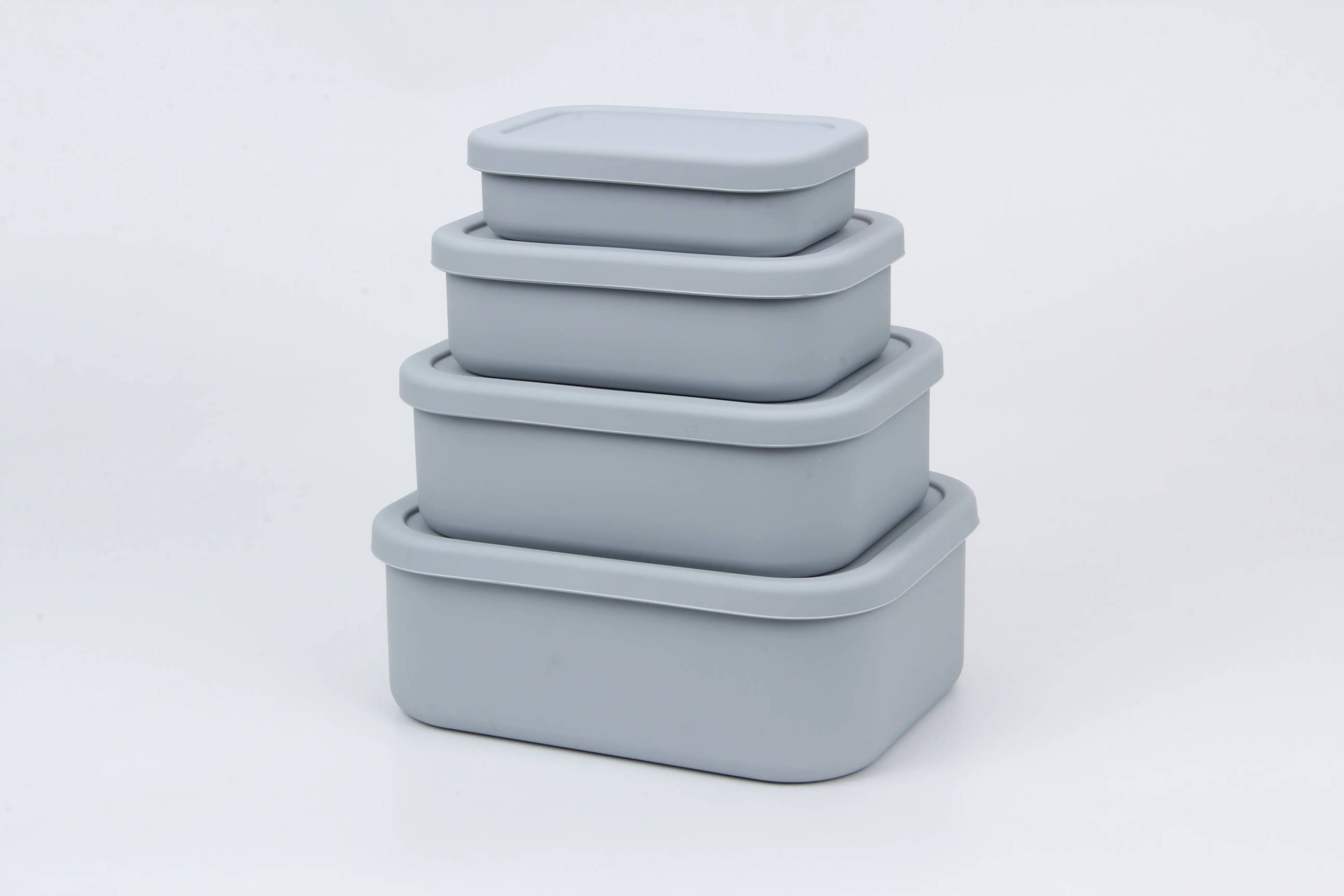 Pure Silicone Rectangular Foldable Lunch Box