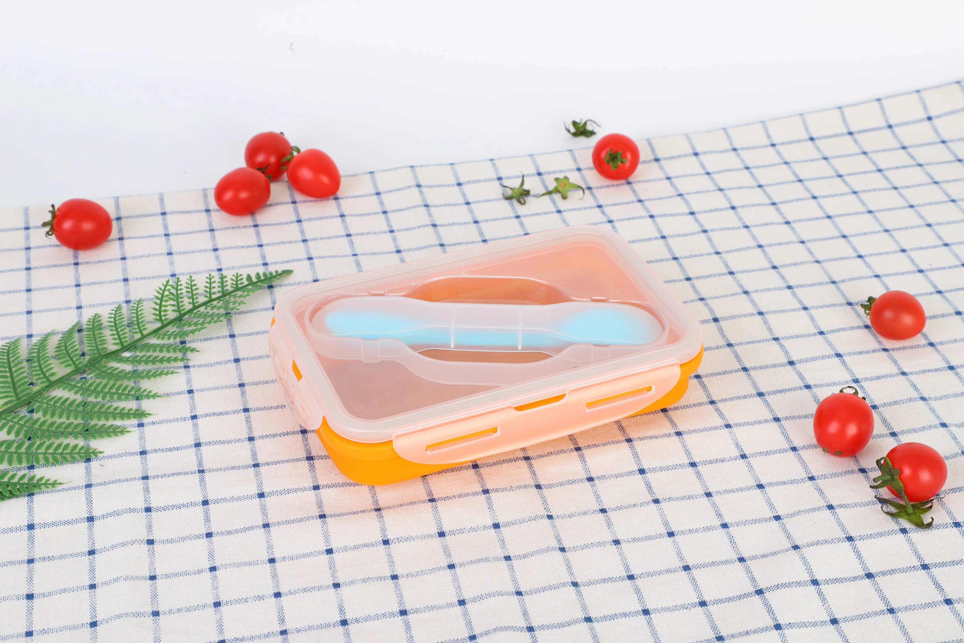 Single-compartment Foldable Lunch Box with Knife & Fork