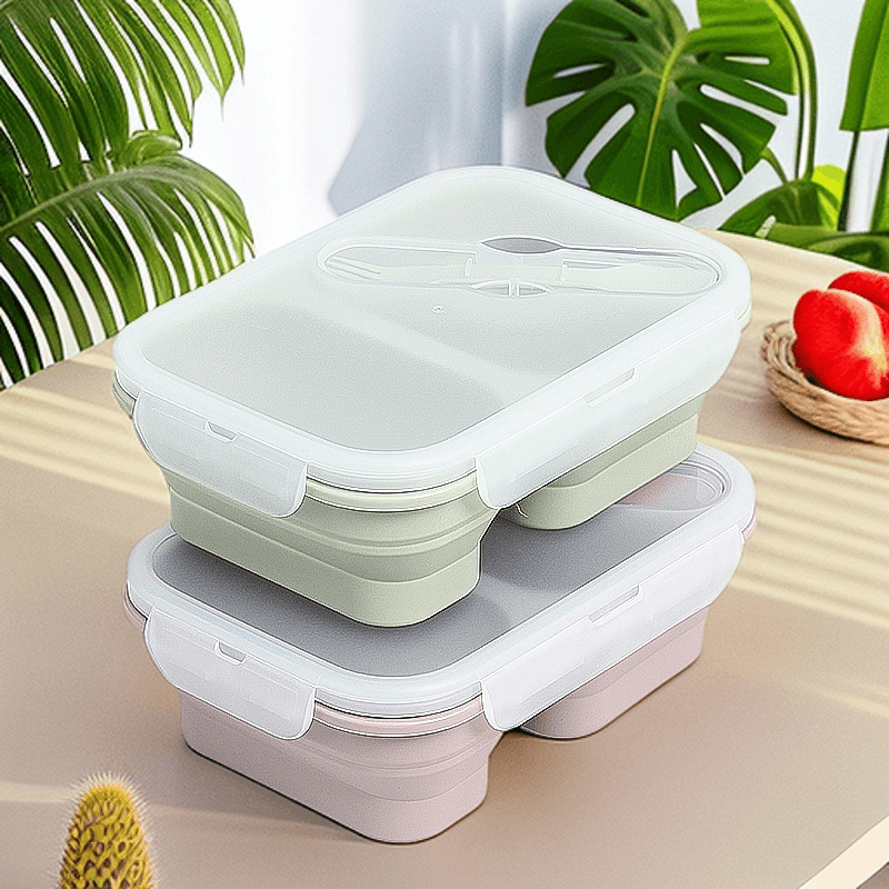 Double-compartment Foldable Lunch Box: Style & Functionality