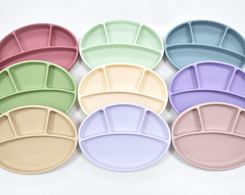 Silicone 4 Compartment Baby Suction Divided Plate