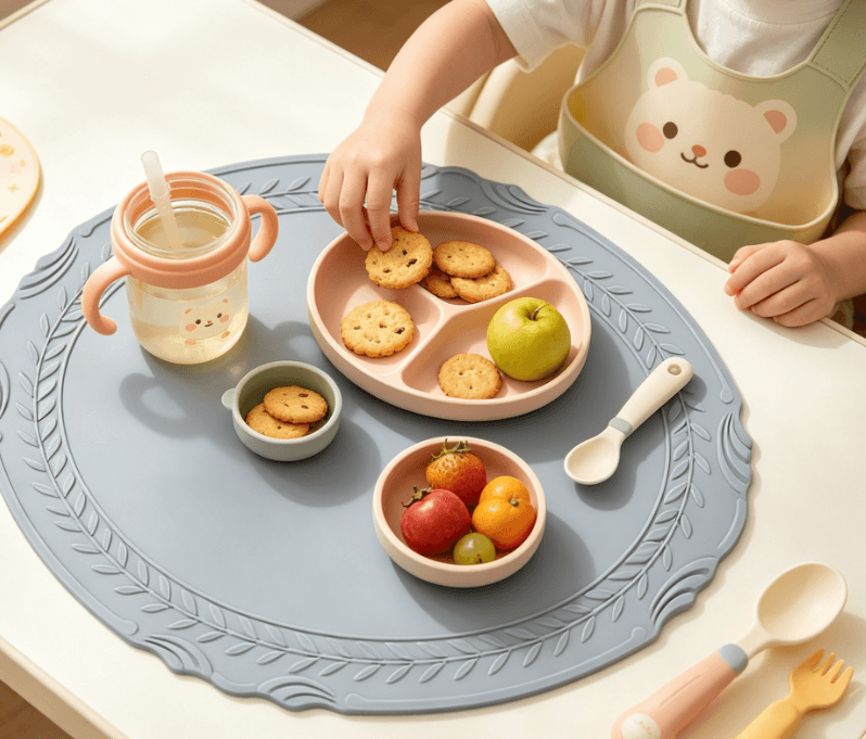 Oval Embossed Thick Silicone Placemat