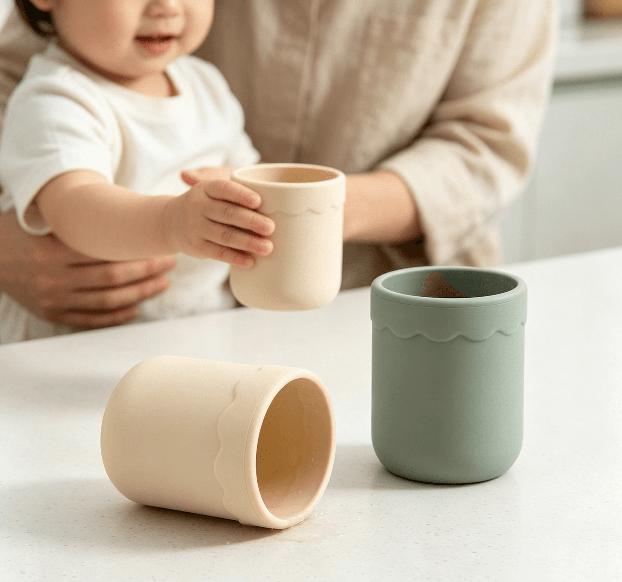 Cloud Pattern Silicone Baby Sippy Cup
