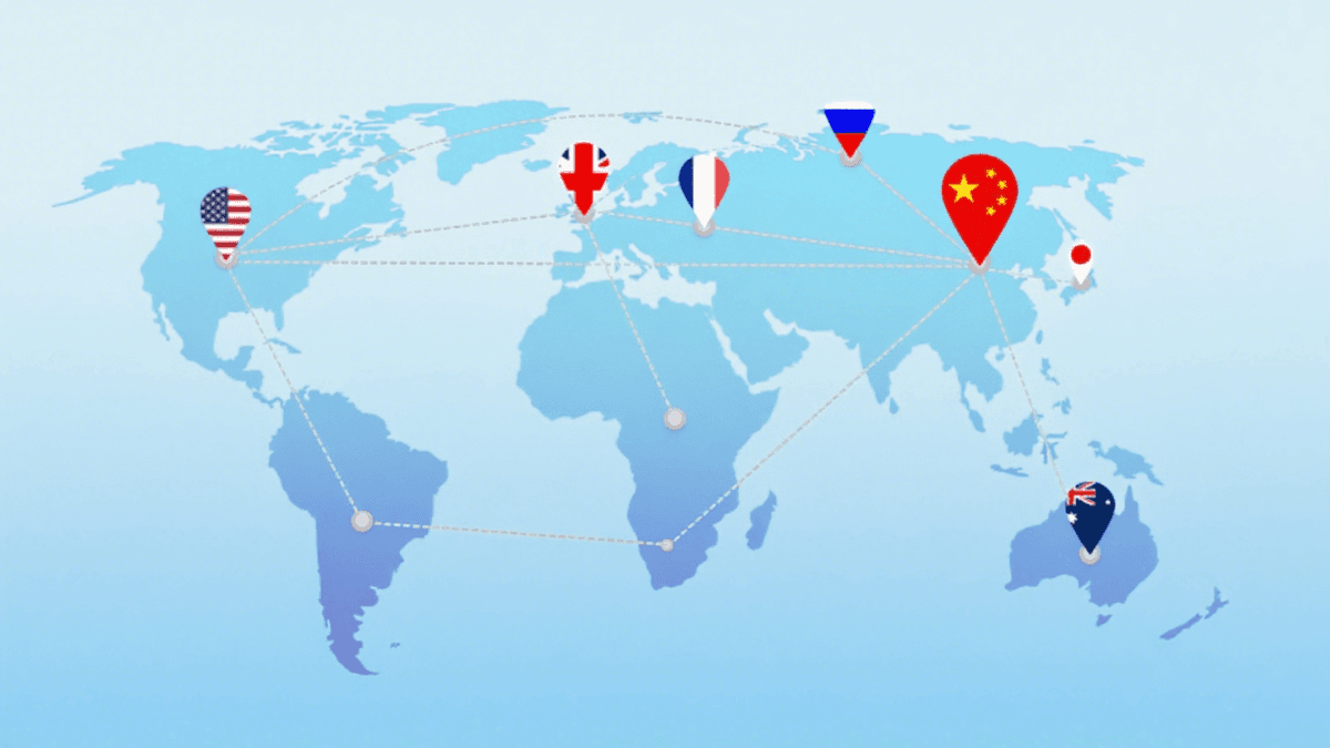Global sales distribution map