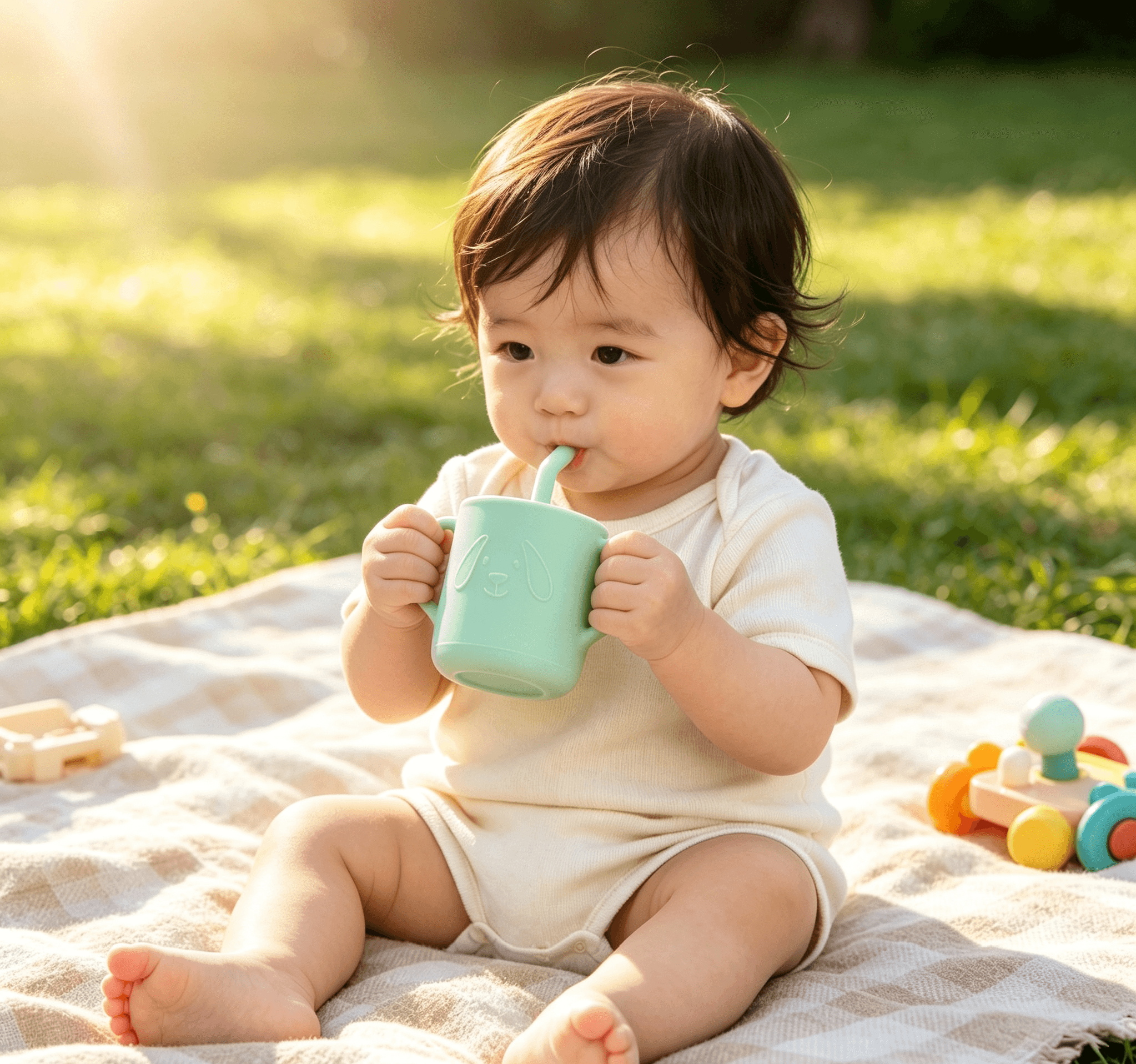 Silicone Baby Training Sippy Cup with Dual Handles